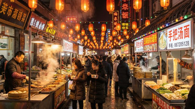 大奶夜市美食探店短视频